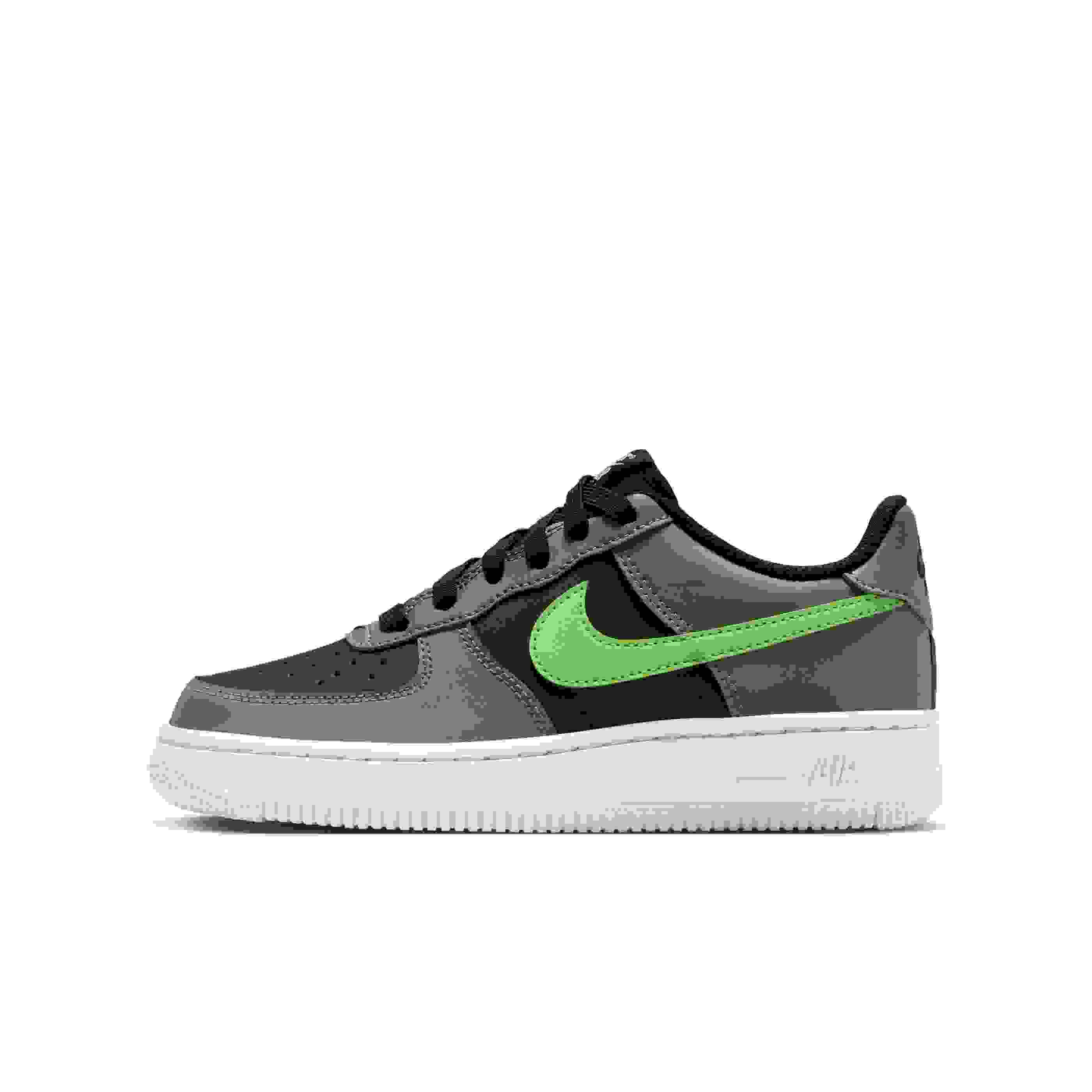 Nike Air Force 1 Grade School Boys' "Black/Smoke Grey/White/Lime Blast" Shoe